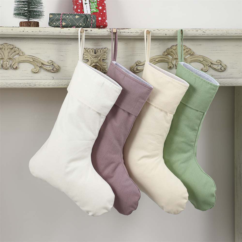 Christmas Stocking Hanging - Calza di Natale in lino, calze