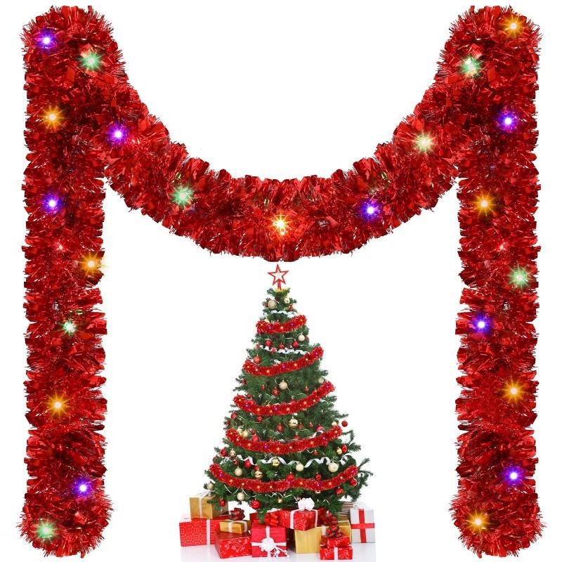 Tinsel Garland Decoration - 1 Pezzo Ghirlanda di Natale da